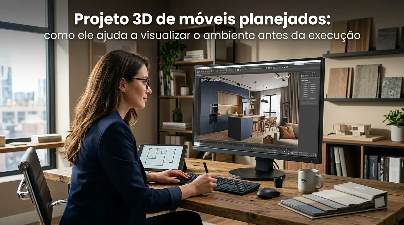 projeto 3D de móveis planejados